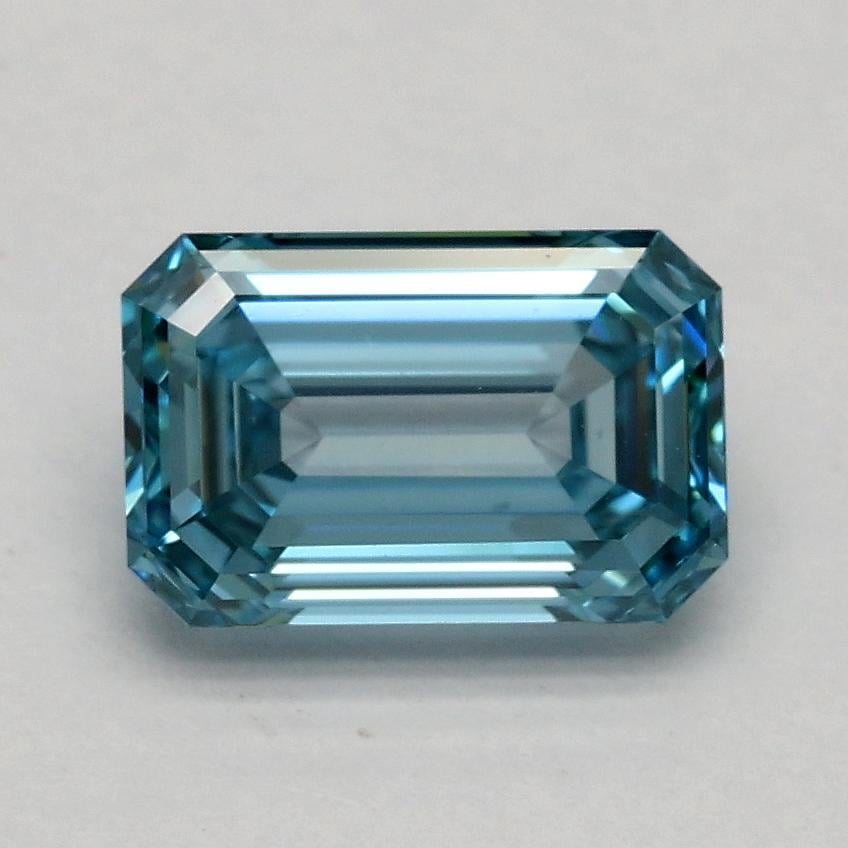 1.08 Ct. Fancy Vivid Blue Emerald Lab Grown Diamond