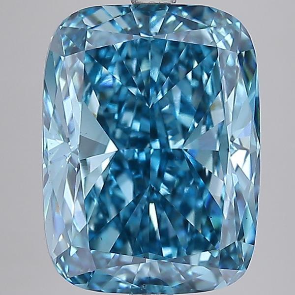 8.00 Ct. Fancy Vivid Blue Cushion Lab Grown Diamond
