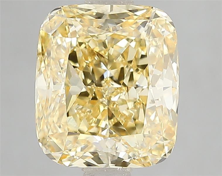 3.03 Ct. Fancy Intense Yellow Cushion Lab Grown Diamond