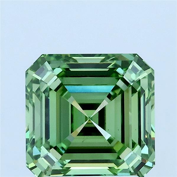 2.02 Ct. Fancy Vivid Green Asscher Lab Grown Diamond