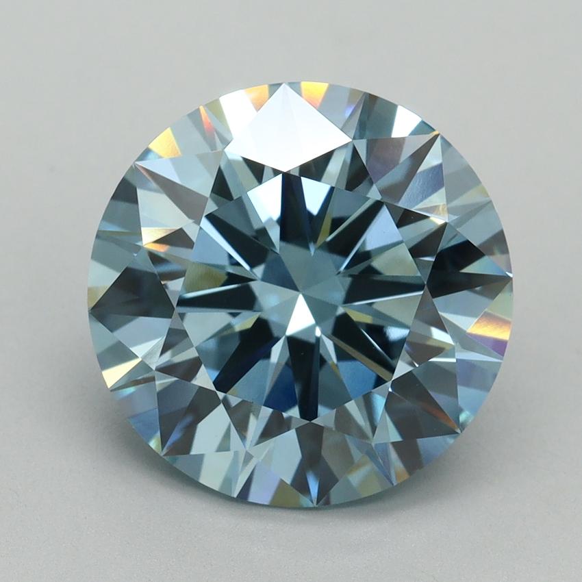 6.05 Ct. Fancy Vivid Blue Round Lab Grown Diamond