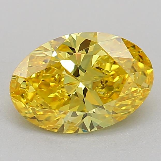 0.51 Ct. Fancy Vivid Yellow Oval Lab Grown Diamond