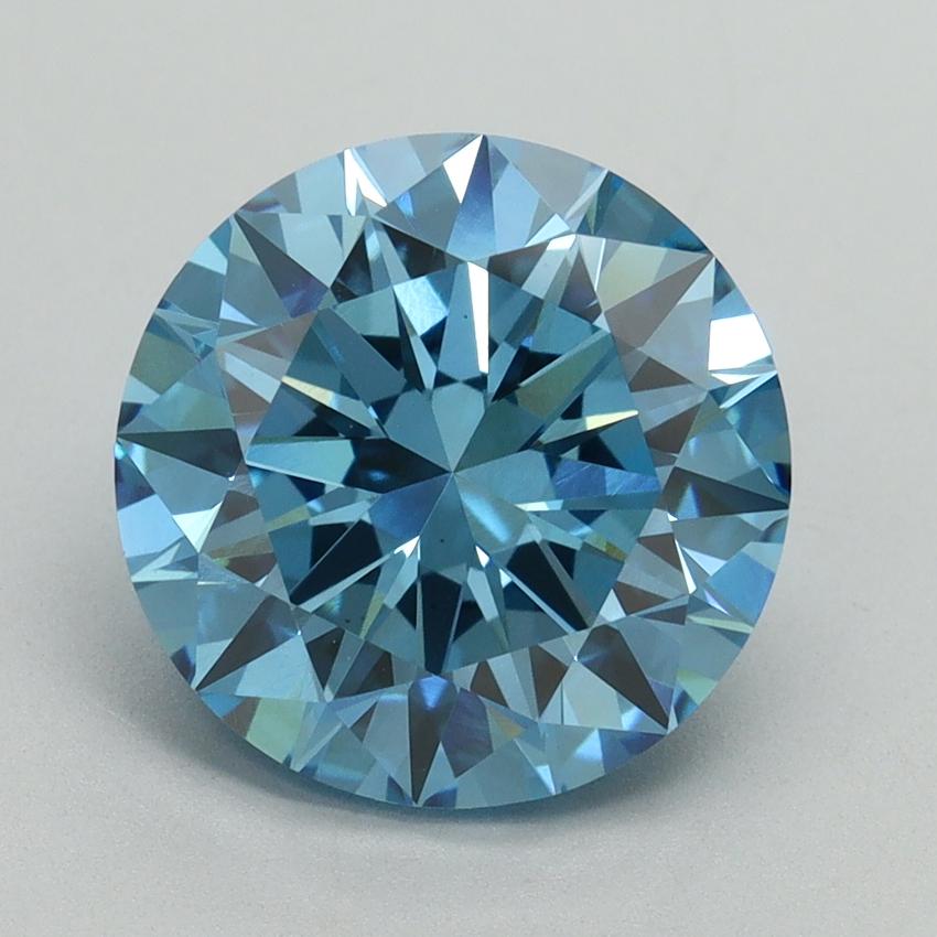 3.88 Ct. Fancy Vivid Blue Round Lab Grown Diamond