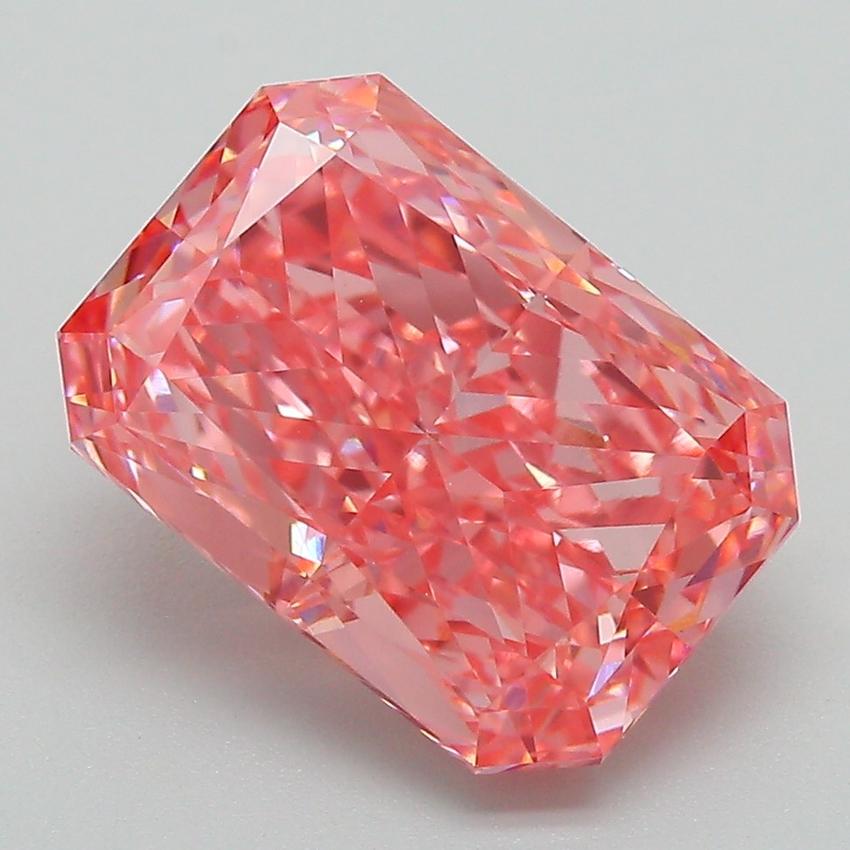 4.54 Ct. Fancy Vivid Pink Radiant Lab Grown Diamond