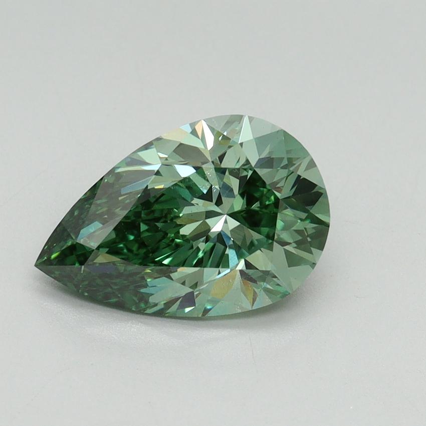 2.00 Ct. Fancy Vivid Green Pear Lab Grown Diamond