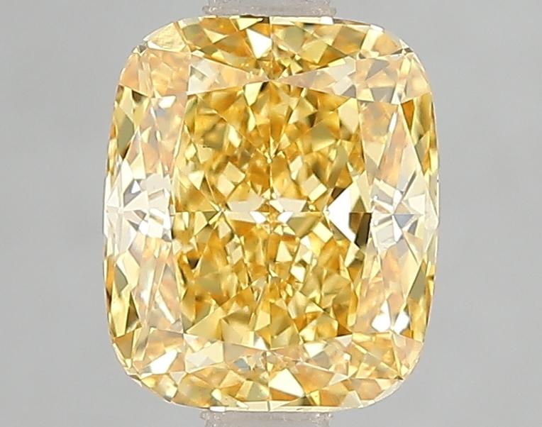 2.07 Ct. Fancy Vivid Yellow Cushion Lab Grown Diamond