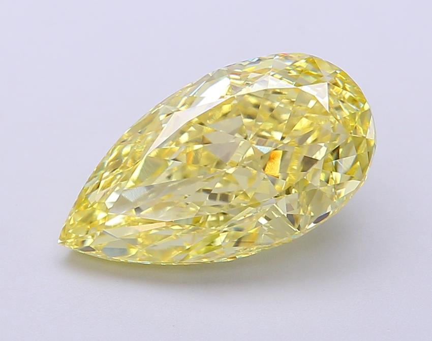 5.02 Ct. Fancy Vivid  Yellow Pear Lab Grown Diamond