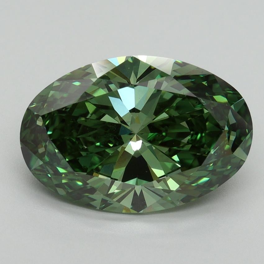 5.15 Ct. Fancy Vivid Pacific Green Oval Lab Grown Diamond
