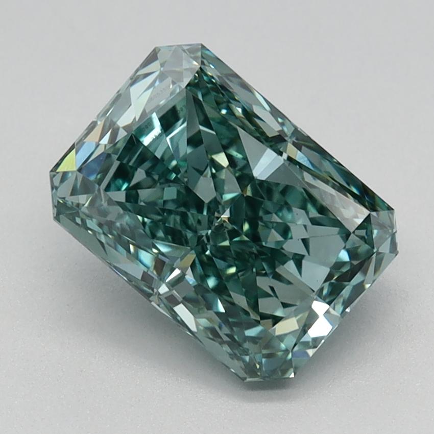 1.61 Ct. Fancy Vivid Green Radiant Lab Grown Diamond