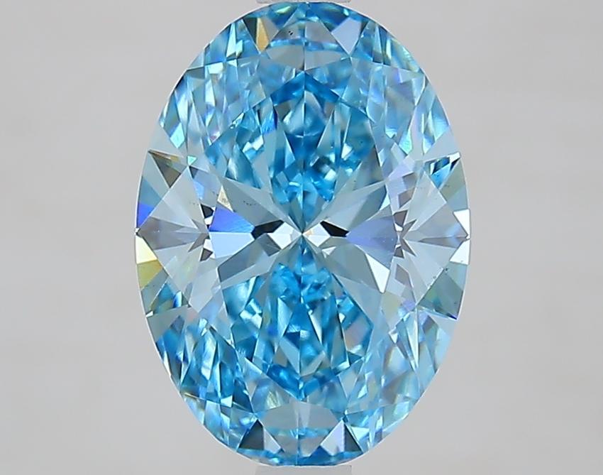 2.58 Ct. Fancy Vivid Blue Oval Lab Grown Diamond