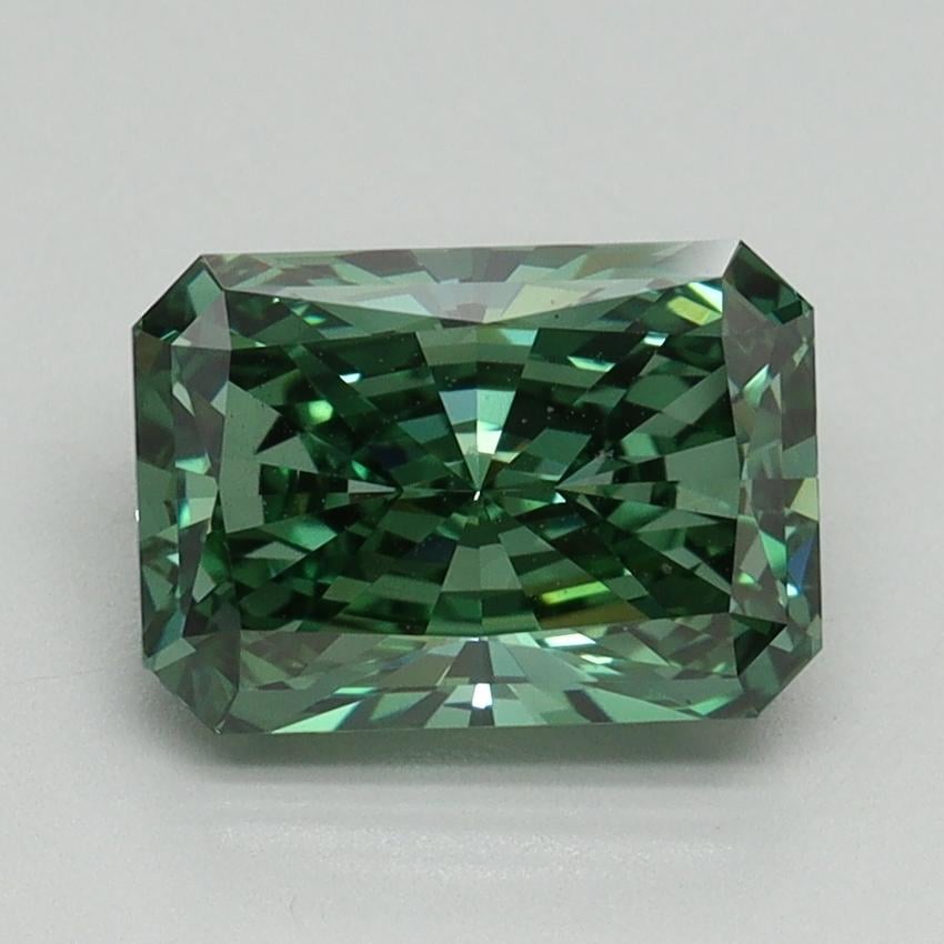 2.06 Ct. Fancy Vivid Pacific Green Radiant Lab Grown Diamond