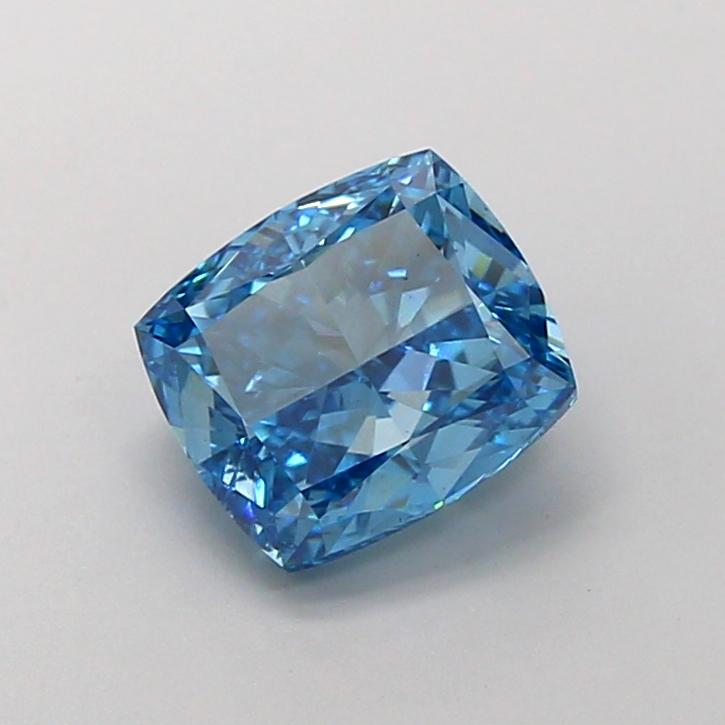 3.01 Ct. Fancy Vivid Blue Cushion Lab Grown Diamond