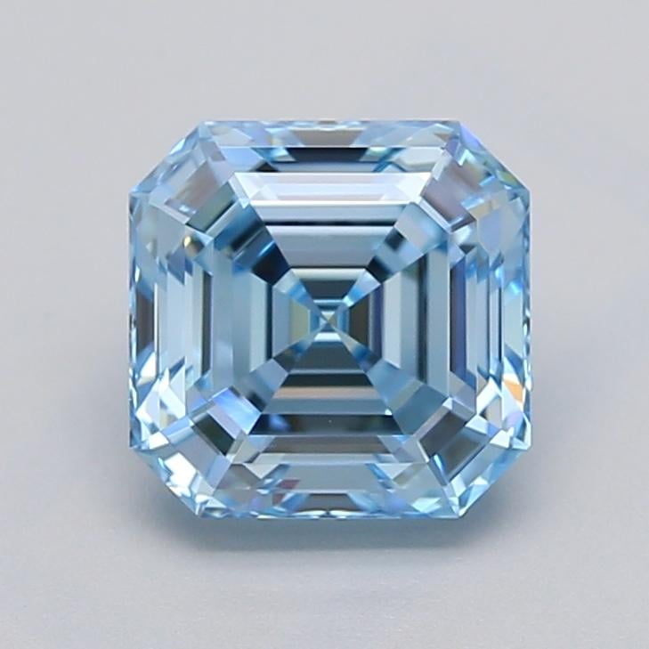 2.03 Ct. Fancy Vivid  Blue Asscher Lab Grown Diamond