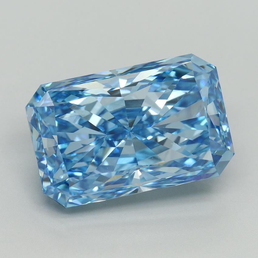 10.88 Ct. Fancy Vivid Blue Radiant Lab Grown Diamond