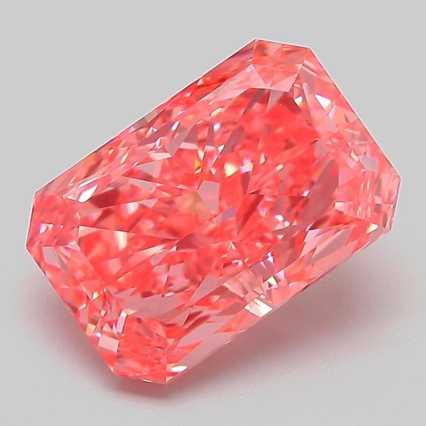 3.37 Ct. Fancy Vivid Pink Radiant Lab Grown Diamond
