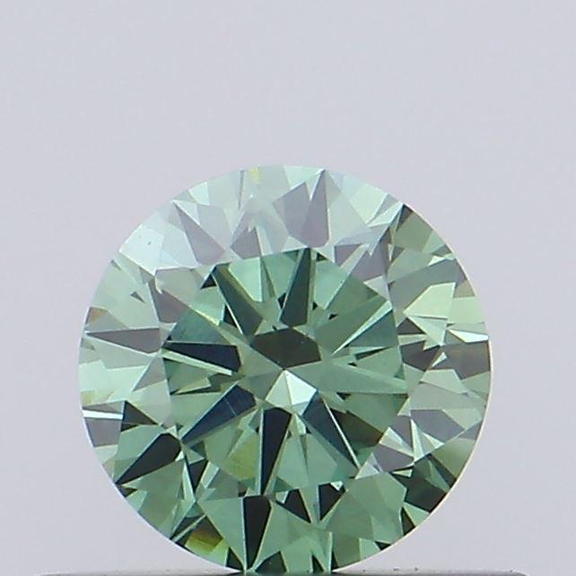 0.44 Ct. Fancy Vivid Green Round Lab Grown Diamond