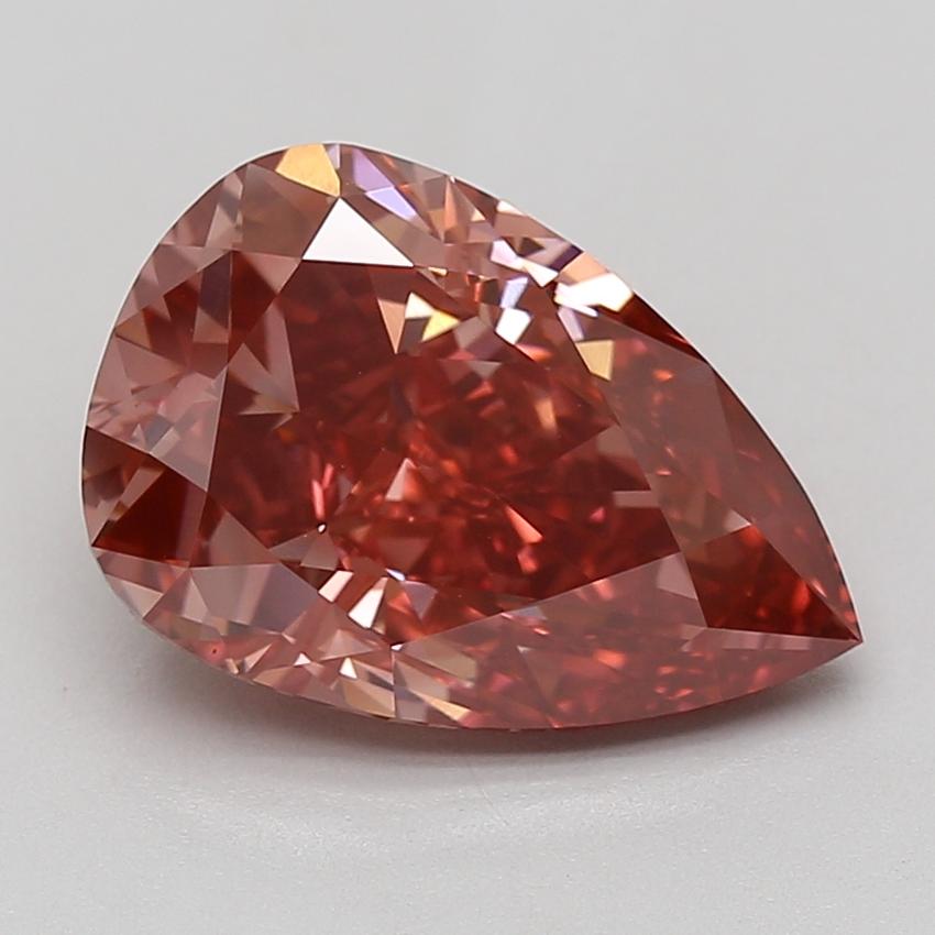 5.05 Ct. Fancy Vivid Brownish Pink Pear Lab Grown Diamond