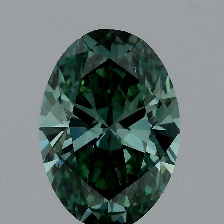 1.04 Ct. Fancy Vivid Green Oval Lab Grown Diamond