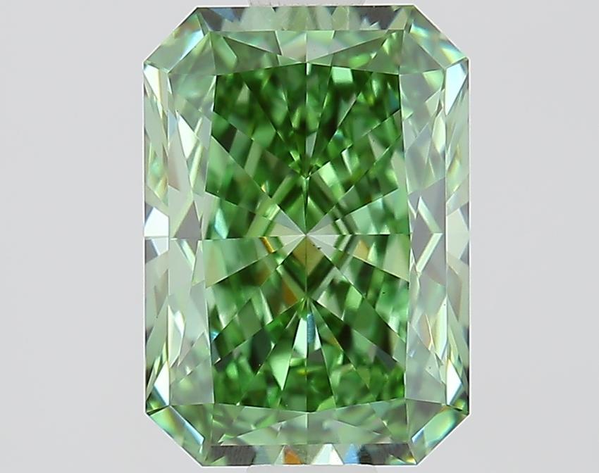 1.41 Ct. Fancy Vivid Green Radiant Lab Grown Diamond