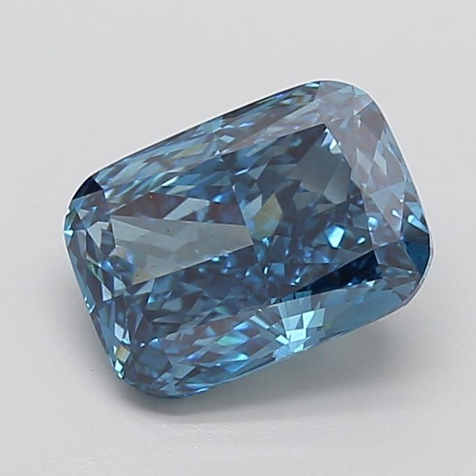 4.06 Ct. Fancy Vivid Blue Cushion Lab Grown Diamond