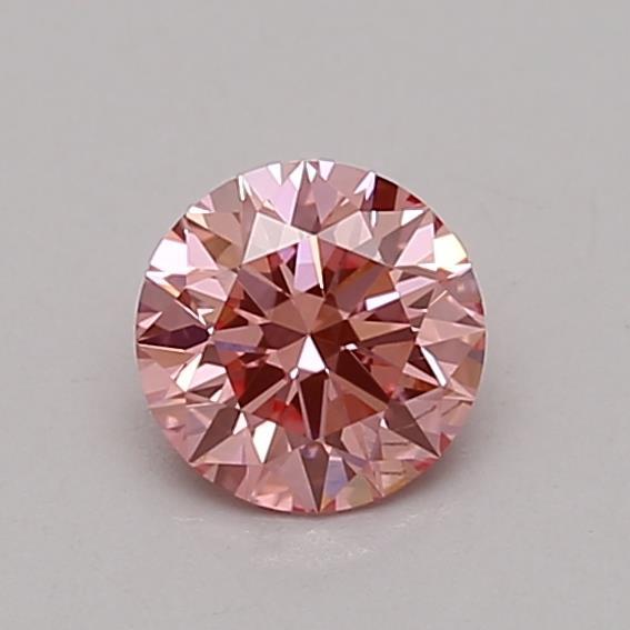0.46 Ct. Fancy Vivid Pink Round Lab Grown Diamond