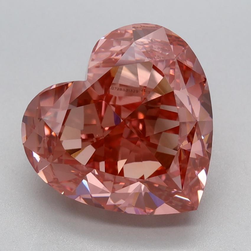 4.54 Ct. Fancy Vivid Pink Heart Lab Grown Diamond