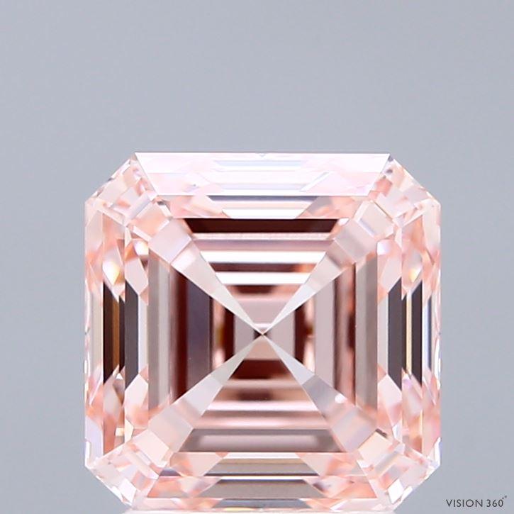 3.00 Ct. Fancy Pink Asscher Lab Grown Diamond