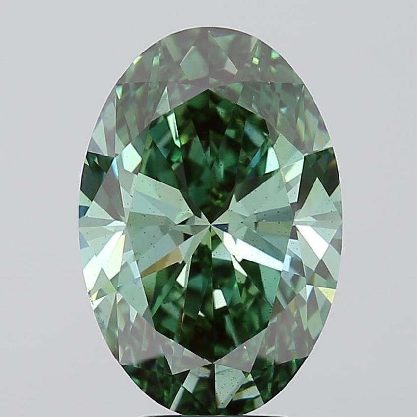 5.01 Ct. Fancy Vivid Green Oval Lab Grown Diamond