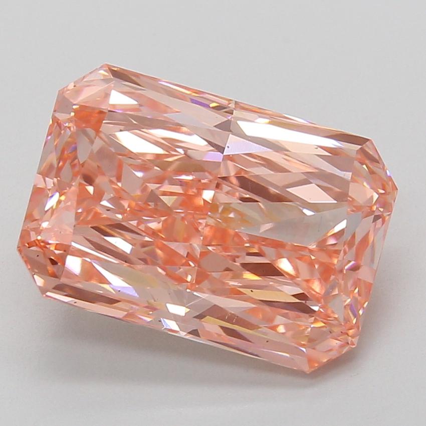 7.38 Ct. Fancy Vivid Pink Radiant Lab Grown Diamond