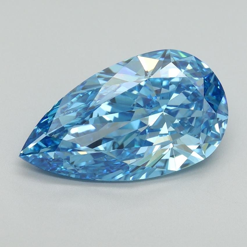 5.30 Ct. Fancy Vivid Blue Pear Lab Grown Diamond