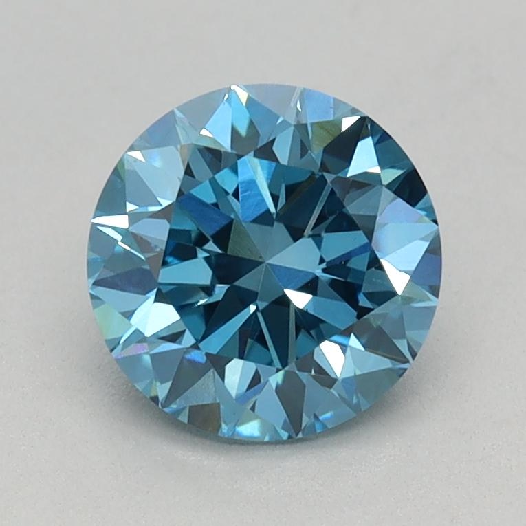 0.90 Ct. Fancy Vivid Blue Round Lab Grown Diamond