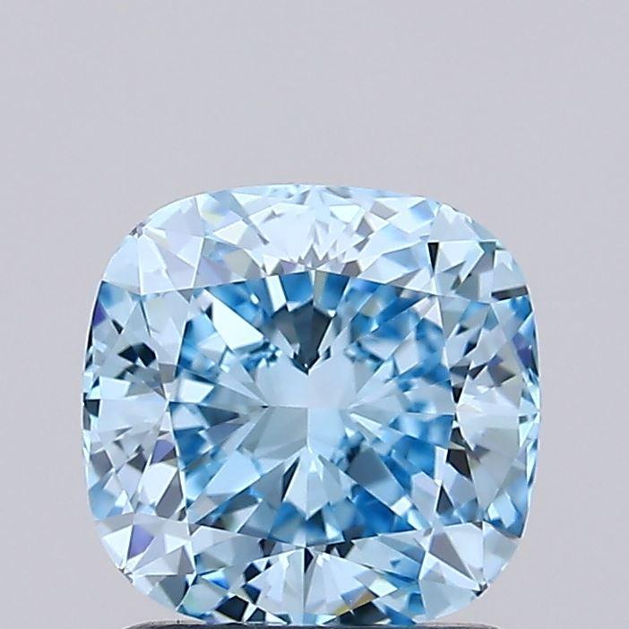 1.50 Ct. Fancy Vivid Blue Cushion Lab Grown Diamond