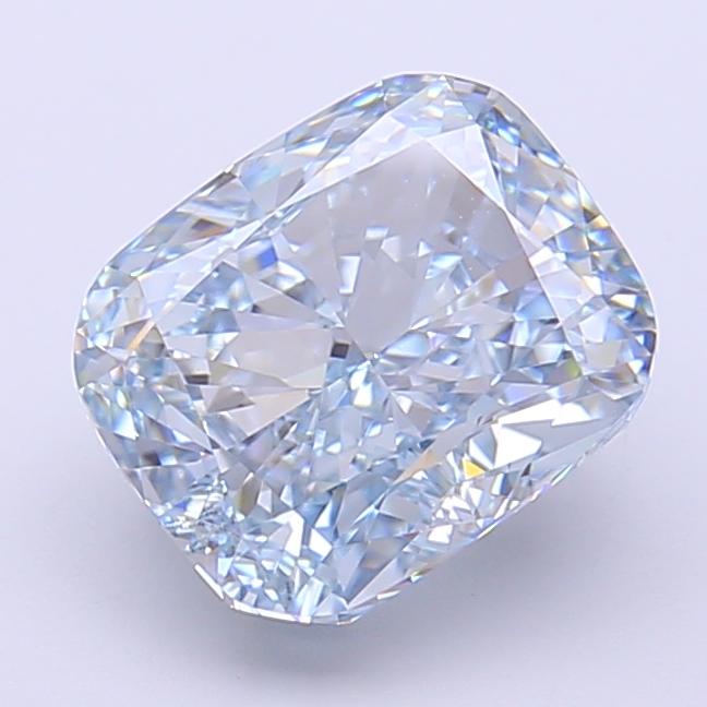 3.04 Ct. Fancy Intense  Blue Cushion Lab Grown Diamond