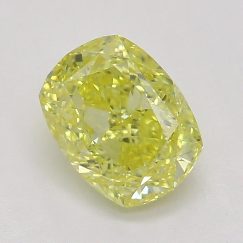 0.56 Ct. Fancy Intense Yellow Cushion Diamond