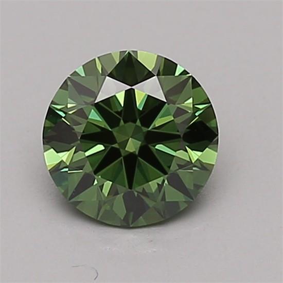 0.64 Ct. Fancy Vivid Green Round Lab Grown Diamond