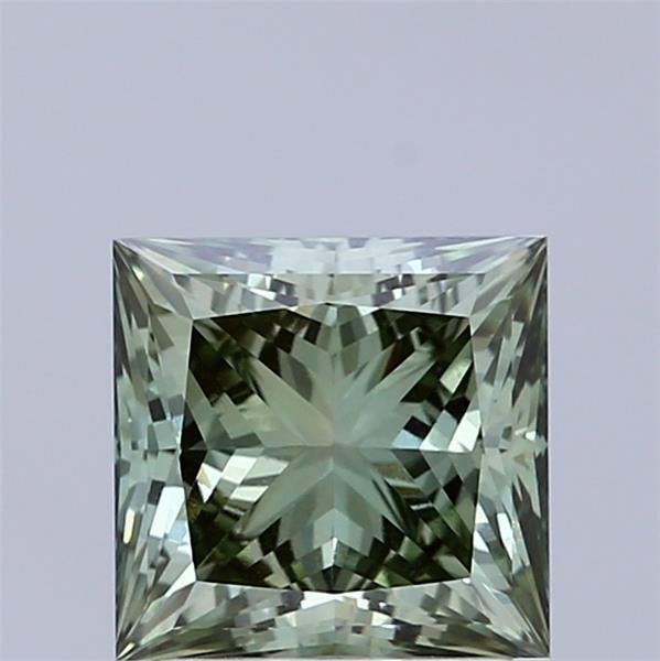 2.00 Ct. Fancy Vivid Green Princess Lab Grown Diamond