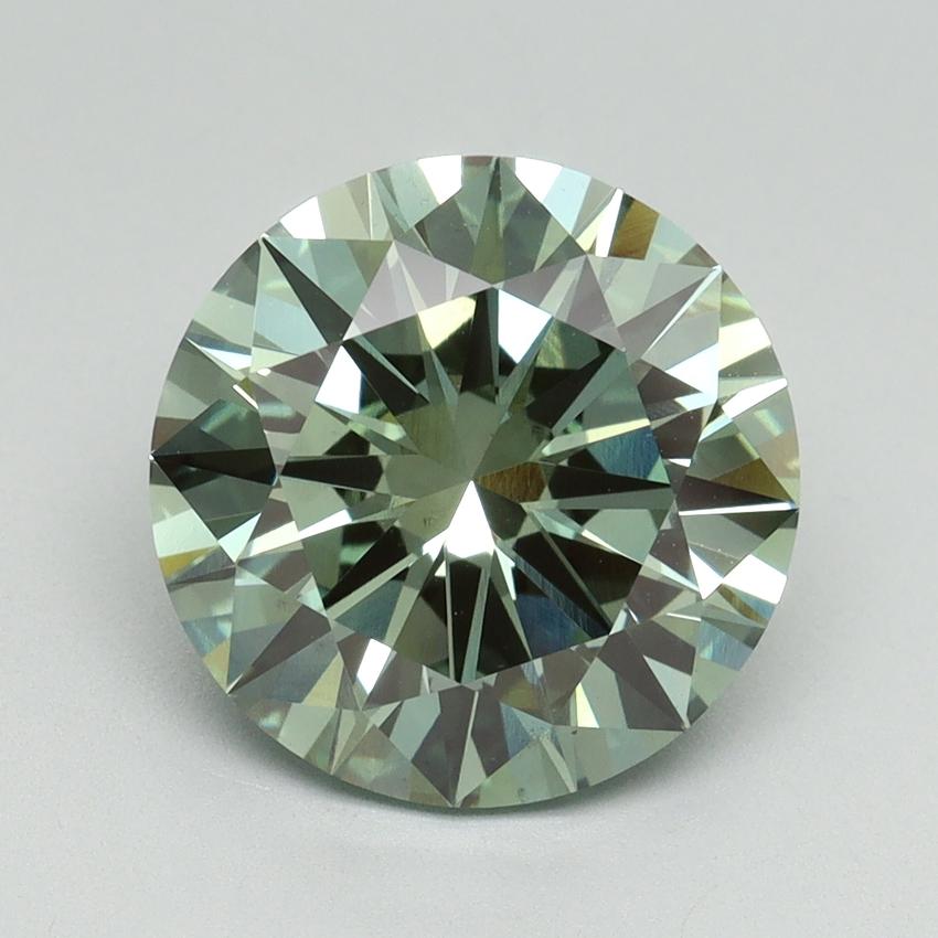 4.02 Ct. Fancy Vivid Green Round Lab Grown Diamond