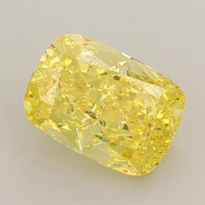 1.27 Ct. Fancy Intense  Yellow Cushion Lab Grown Diamond