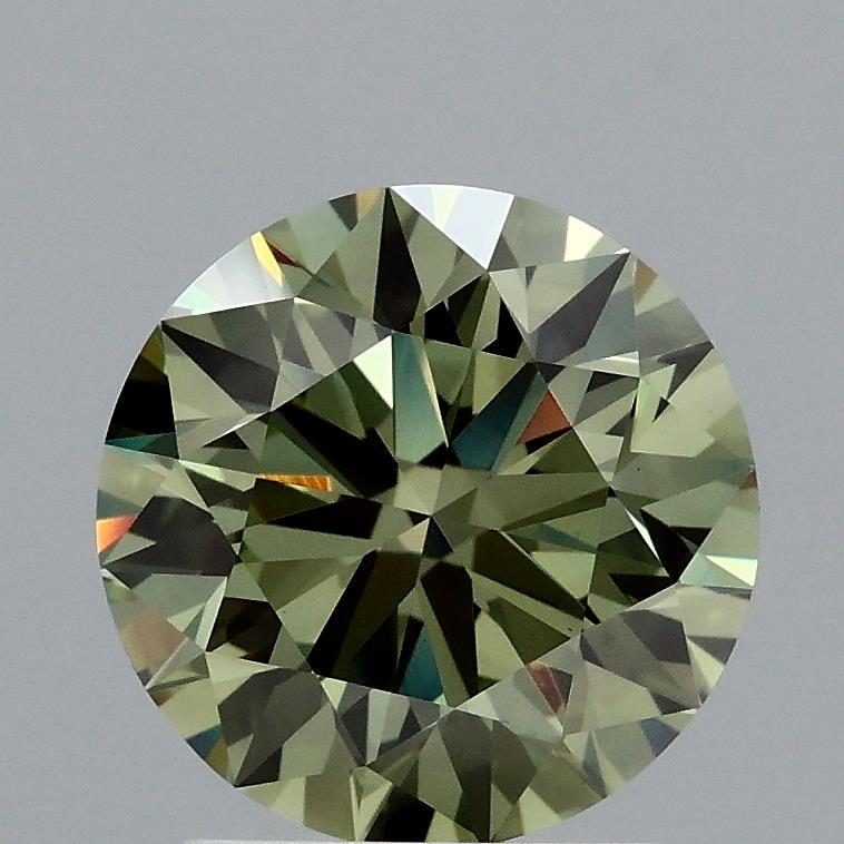 2.01 Ct. Fancy Vivid Green Round Lab Grown Diamond