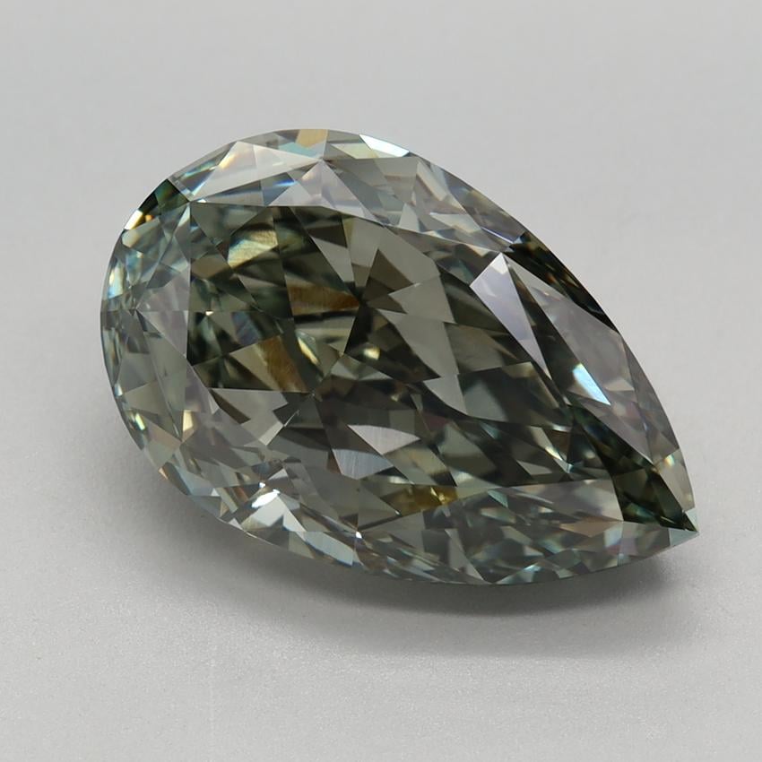 4.73 Ct. Fancy Intense Green Pear Lab Grown Diamond