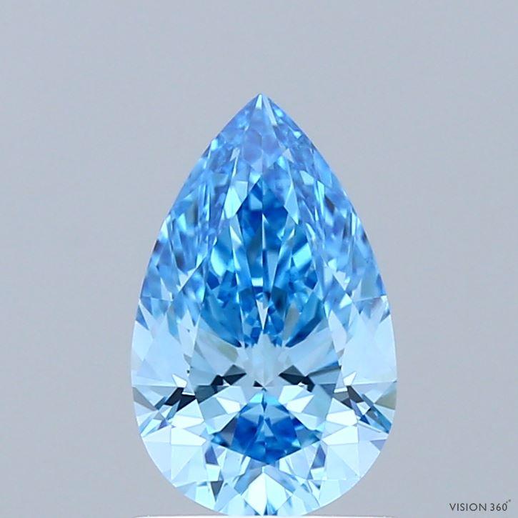 1.16 Ct. Fancy Vivid Blue Pear Lab Grown Diamond