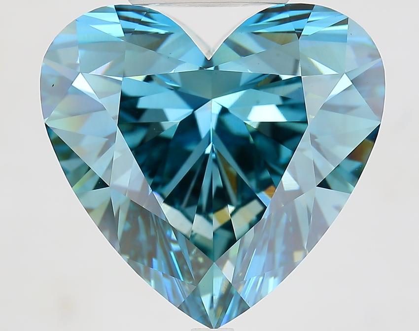 15.35 Ct. Fancy Vivid Blue Heart Lab Grown Diamond