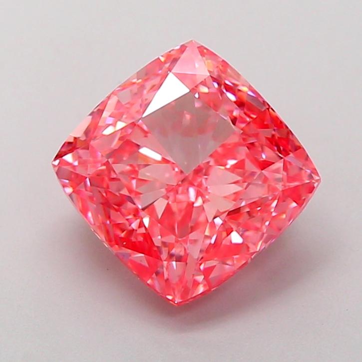 4.08 Ct. Fancy Vivid Pink Cushion Lab Grown Diamond