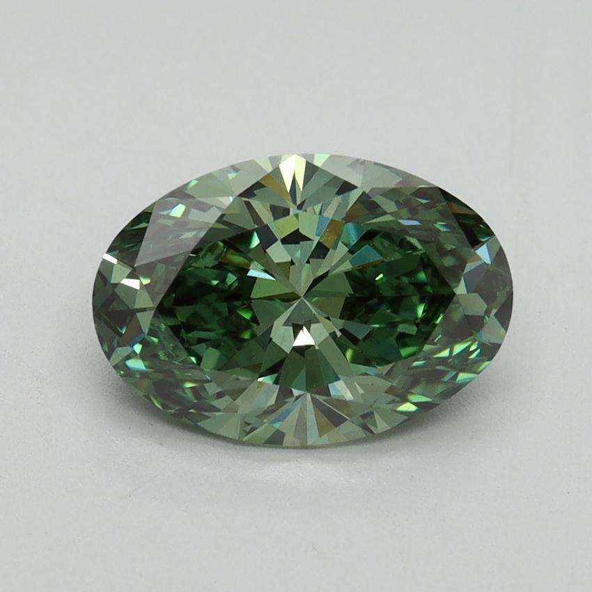 2.17 Ct. Fancy Vivid Pacific Green Oval Lab Grown Diamond
