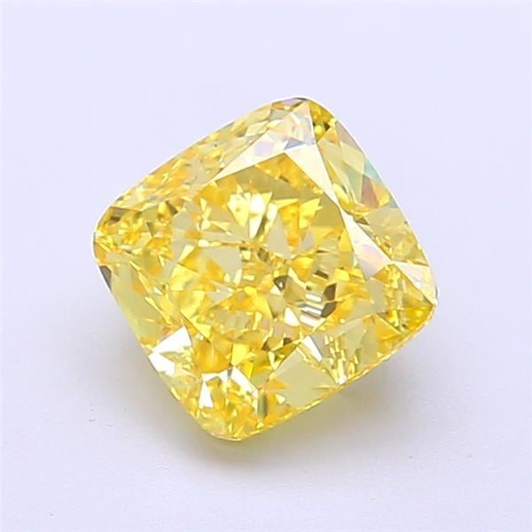1.63 Ct. Fancy Intense  Yellow Cushion Lab Grown Diamond