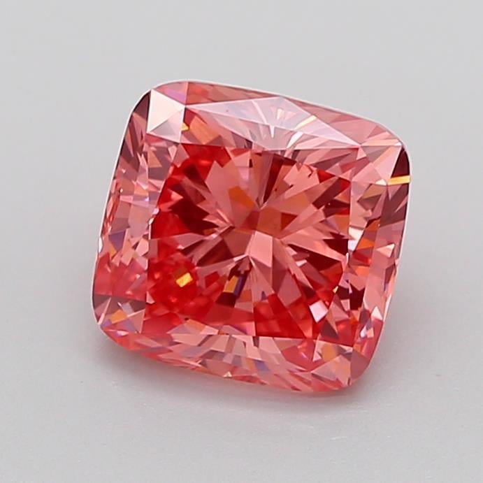 3.05 Ct. Fancy Vivid  Pink Cushion Lab Grown Diamond