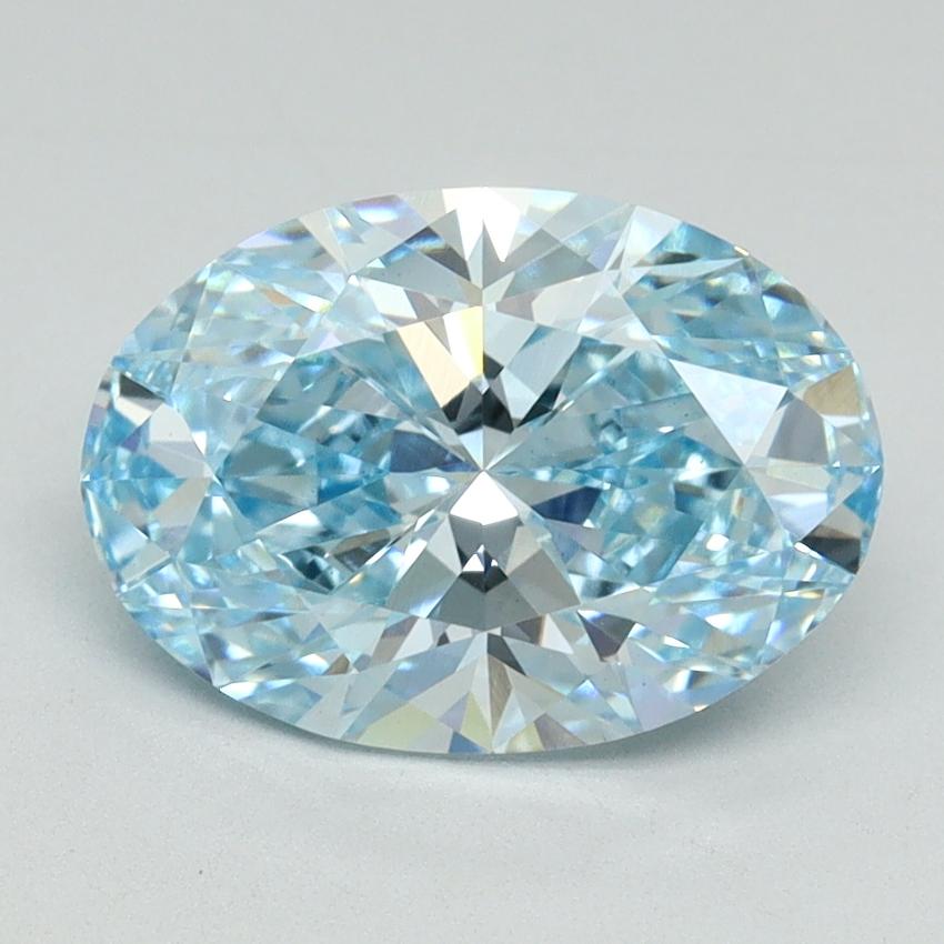 2.46 Ct. Fancy Vivid Blue Oval Lab Grown Diamond