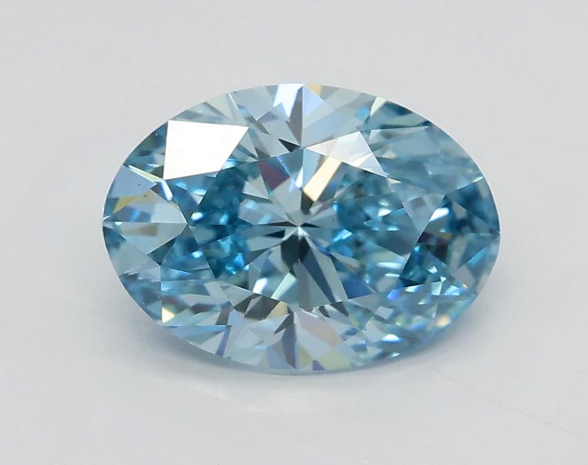1.70 Ct. Fancy Vivid Blue Oval Lab Grown Diamond