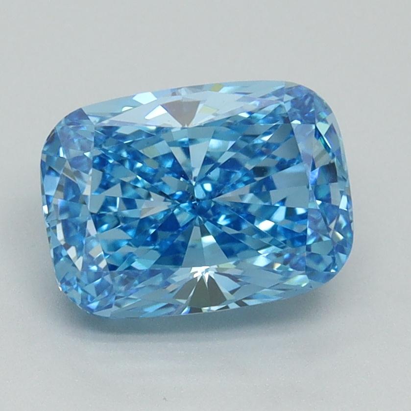 2.01 Ct. Fancy Vivid Blue Cushion Lab Grown Diamond