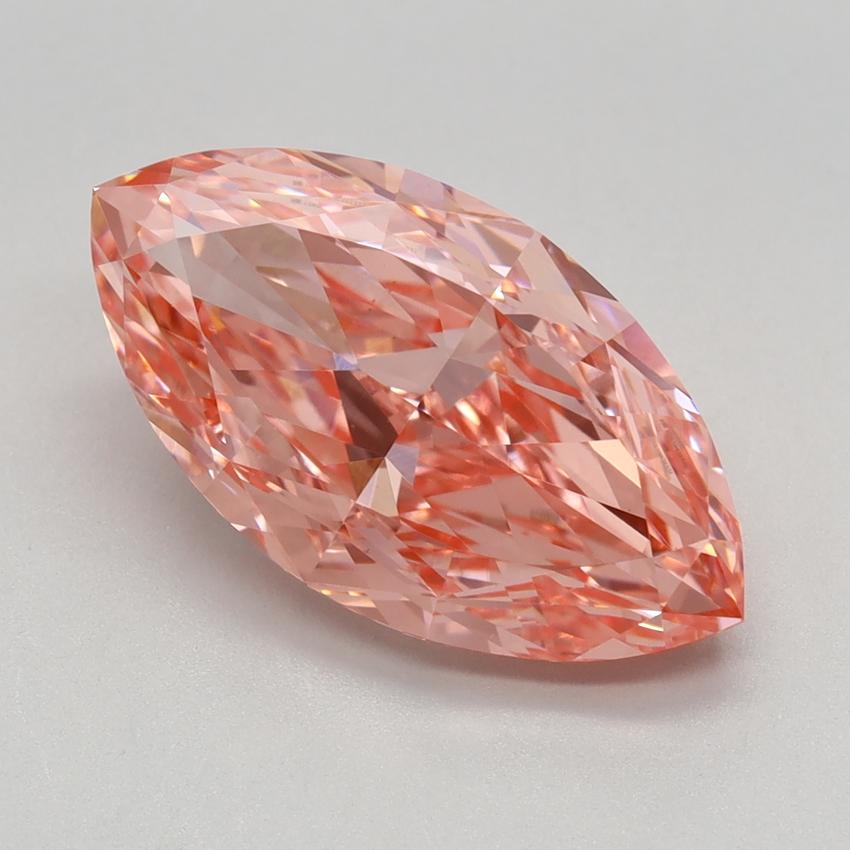 3.47 Ct. Fancy Vivid Pink Marquise Lab Grown Diamond